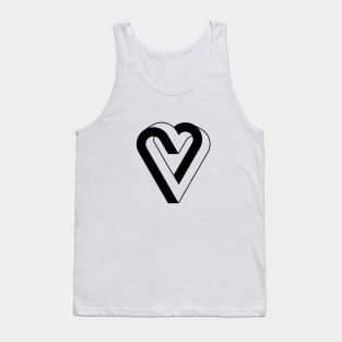 Abstract Heart - Black Tank Top